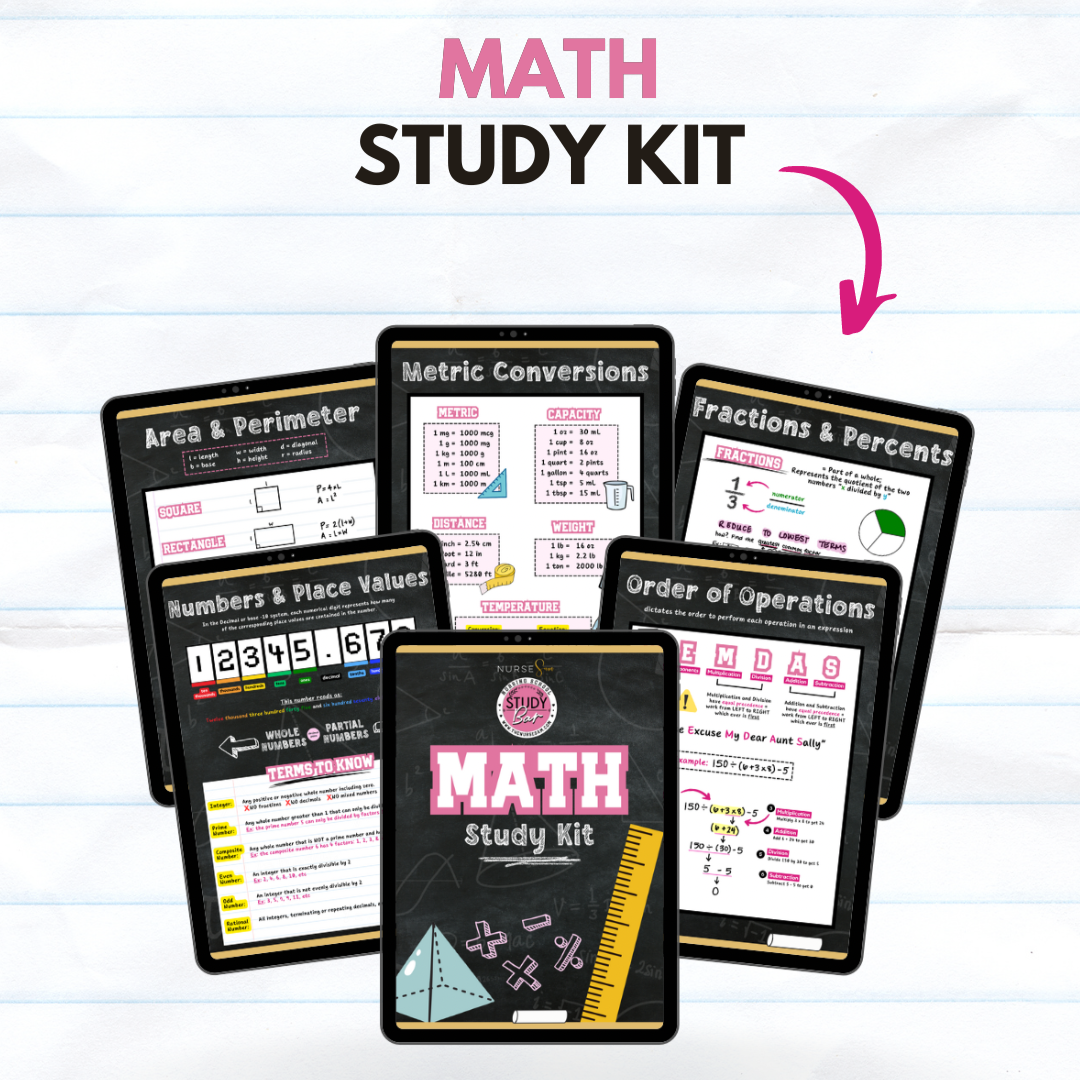 Uth Kit Math Math Study Kit – The Nurse Sam